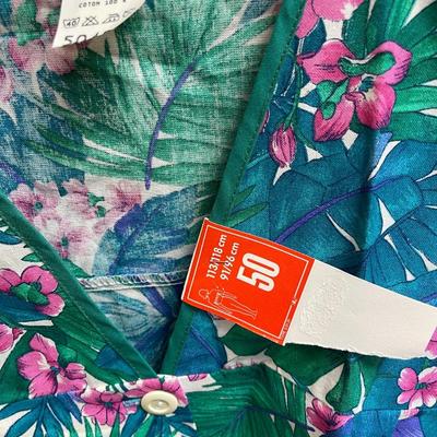 One Size fits Most House Dress Muumuu with tied waist tropical flower print