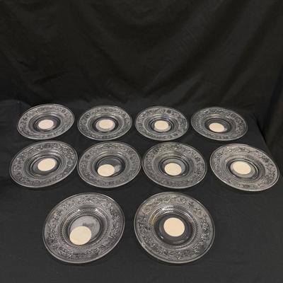 Several Glass Tea Cups and Small Plates (1050-DZ)