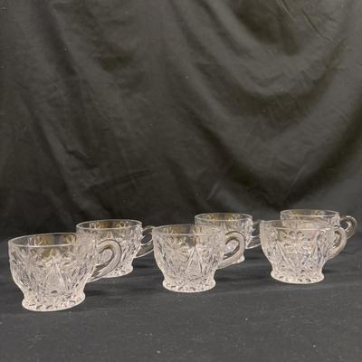 Several Glass Tea Cups and Small Plates (1050-DZ)
