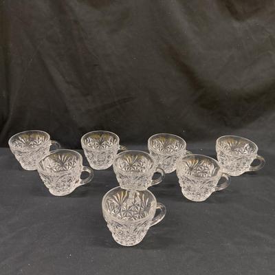Several Glass Tea Cups and Small Plates (1050-DZ)