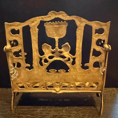 Antique Brass Polish Menorah Hanukkah Lamp Hanukkiyot