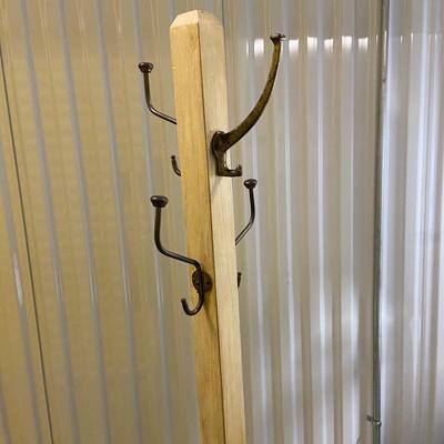 Cast Iron and Wooden Coat Tree (1018FR-BM)