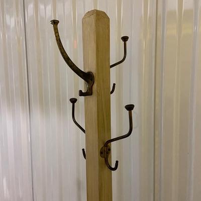 Cast Iron and Wooden Coat Tree (1018FR-BM)