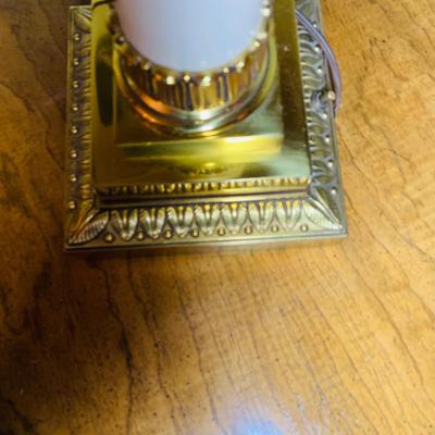 LOT:28: Set of 2 Mid Century Stiffel Table Lamps with Glass Torchiere Shade