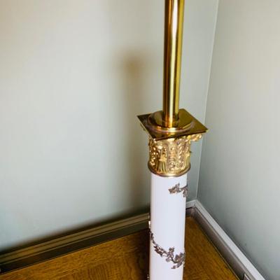 LOT:28: Set of 2 Mid Century Stiffel Table Lamps with Glass Torchiere Shade