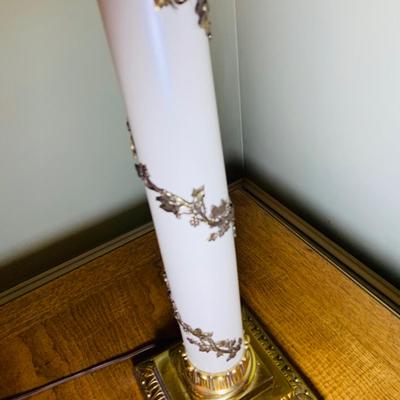 LOT:28: Set of 2 Mid Century Stiffel Table Lamps with Glass Torchiere Shade