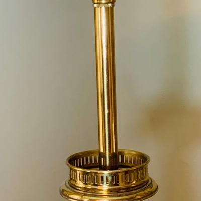 LOT:28: Set of 2 Mid Century Stiffel Table Lamps with Glass Torchiere Shade