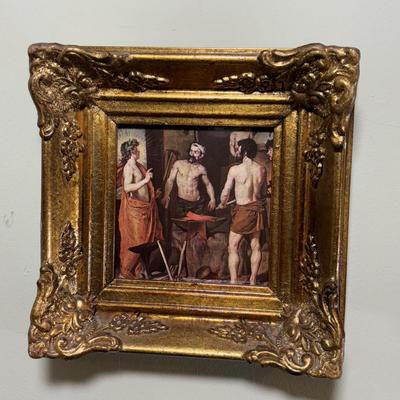 LOT:30: Collection of 8 Miniature Golden Wooden Framed Classical Wall Art