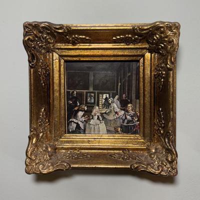 LOT:30: Collection of 8 Miniature Golden Wooden Framed Classical Wall Art