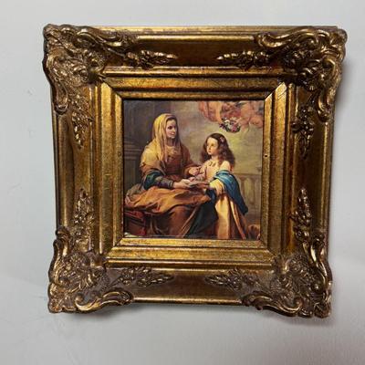 LOT:30: Collection of 8 Miniature Golden Wooden Framed Classical Wall Art