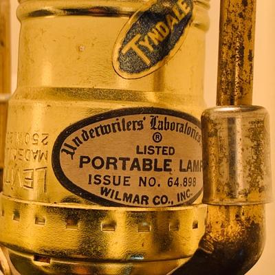 LOT:34: Vintage Crystal Table Lamp with Marble Base