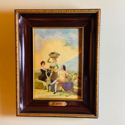 LOT:35: Collection of (3) Vintage Miniature Framed F. Goya Wall Art