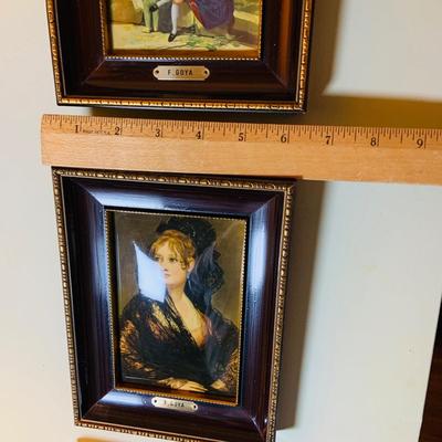 LOT:35: Collection of (3) Vintage Miniature Framed F. Goya Wall Art