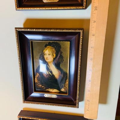 LOT:35: Collection of (3) Vintage Miniature Framed F. Goya Wall Art