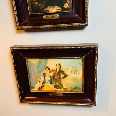 LOT:35: Collection of (3) Vintage Miniature Framed F. Goya Wall Art