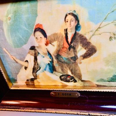 LOT:35: Collection of (3) Vintage Miniature Framed F. Goya Wall Art