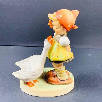 LOT:38: Set of 2 Goebel Hummel Figurines Large Book and Goose Girl