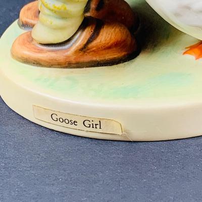 LOT:38: Set of 2 Goebel Hummel Figurines Large Book and Goose Girl
