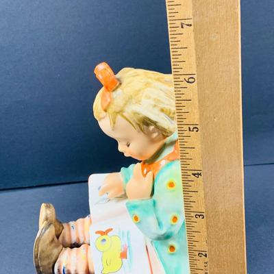 LOT:38: Set of 2 Goebel Hummel Figurines Large Book and Goose Girl