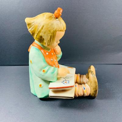 LOT:38: Set of 2 Goebel Hummel Figurines Large Book and Goose Girl