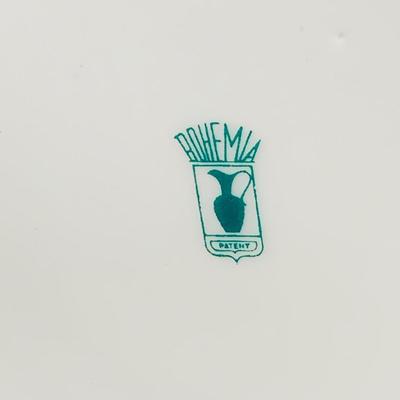 LOT:41: Large Porcelain Vase with Painted Ships and Metal Base and Tobacco Jar with Painted Coach