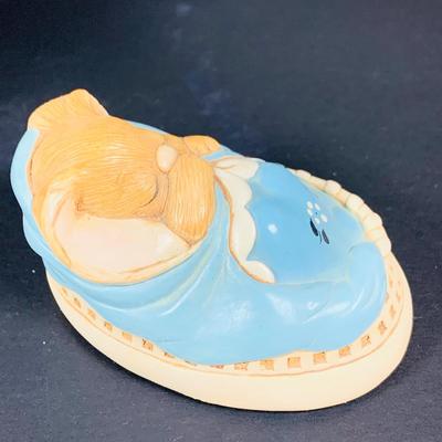 LOT 42: Lefton Rabbits, Dept 56 Chicks and Wooden Eggs, Fitz and Floyd Rabbit with Basket, Pendelfin Rabbits, Ceramic Baskets, Eggs and More