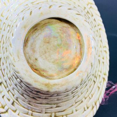 LOT 42: Lefton Rabbits, Dept 56 Chicks and Wooden Eggs, Fitz and Floyd Rabbit with Basket, Pendelfin Rabbits, Ceramic Baskets, Eggs and More