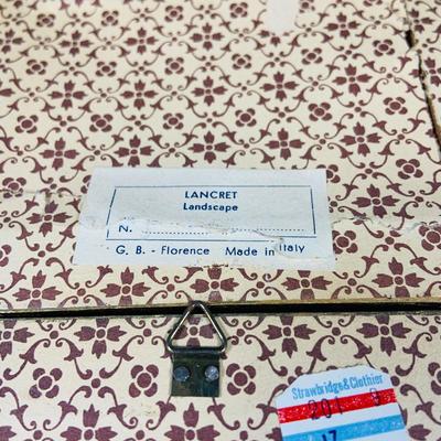 LOT:44: Vintage French Ornate Brass Framed Porcelain Cameos by Fragonard, Miniature Wall Art Porcelain Ashtrays and Mini Plates