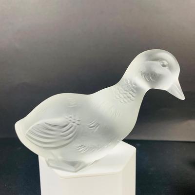 LOT:45: Baccarat Crystal Duck and a Set of (2) Lefton Ceramic Ducks