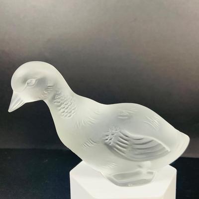 LOT:45: Baccarat Crystal Duck and a Set of (2) Lefton Ceramic Ducks