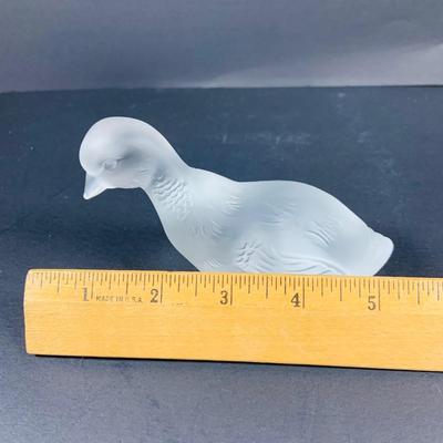 LOT:45: Baccarat Crystal Duck and a Set of (2) Lefton Ceramic Ducks
