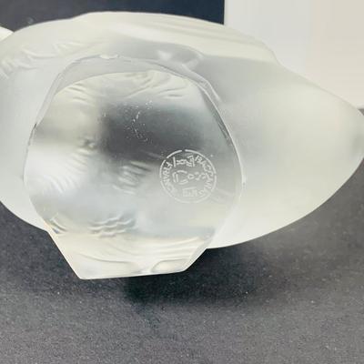 LOT:45: Baccarat Crystal Duck and a Set of (2) Lefton Ceramic Ducks