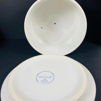 LOT:46: Wine Cheese & More Mid Century Collection Featuring Sandwich Plate, Cheese Wooden Stainless Steel Bowl and Wire Basket,...