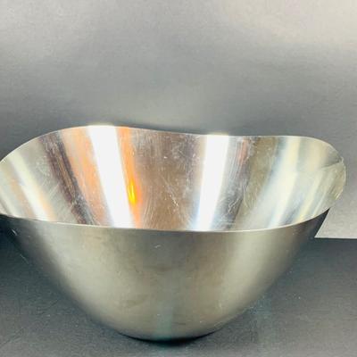 LOT:46: Wine Cheese & More Mid Century Collection Featuring Sandwich Plate, Cheese Wooden Stainless Steel Bowl and Wire Basket,...