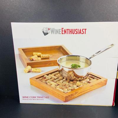 LOT:46: Wine Cheese & More Mid Century Collection Featuring Sandwich Plate, Cheese Wooden Stainless Steel Bowl and Wire Basket,...