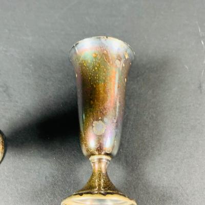 LOT:47: Alvin Sterling Silver Colored Enamel Cordial Set with Tray