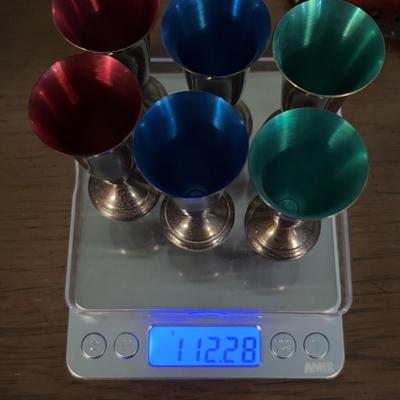 LOT:47: Alvin Sterling Silver Colored Enamel Cordial Set with Tray