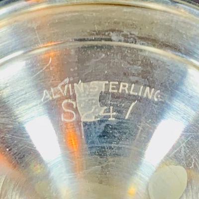 LOT:47: Alvin Sterling Silver Colored Enamel Cordial Set with Tray