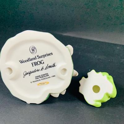 LOT:48: Franklin MInt Woodland Surprise Collection of Porcelain Figures - Bear, Mouse, Turtle, Fox, Frog