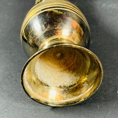 LOT:50: Vintage BOJ Eibar Spanish Brass Turtle Bell, Vintage Cobalt Blue Hand Painted Glass Vase/Glass, Mini Limoges Soup Tureen, Plate...