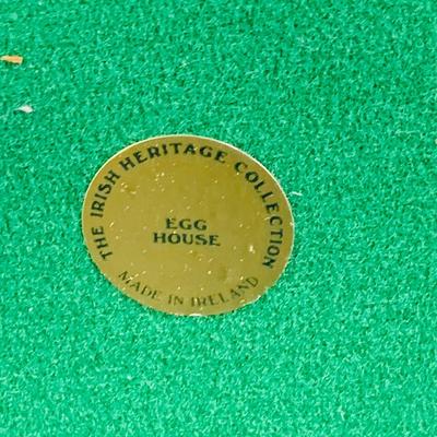 LOT:52: Luck of the Irish Collection-Jim Shoe Shamrock, (3) Ceramic Pixi Elves, (2) Irish Cottages, Vintage Duncan Ceramic Mold Shamrock...