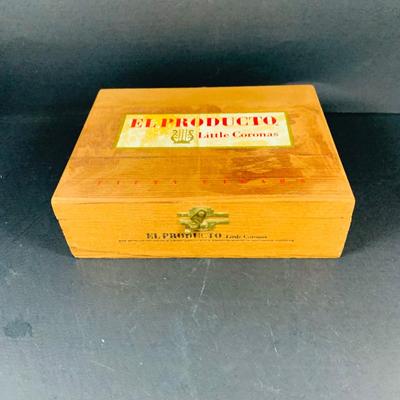 LOT:54: Large Vintage Ashtrays, Cigar Box and Vintage Match Book Cases