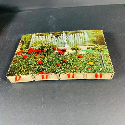 LOT:54: Large Vintage Ashtrays, Cigar Box and Vintage Match Book Cases