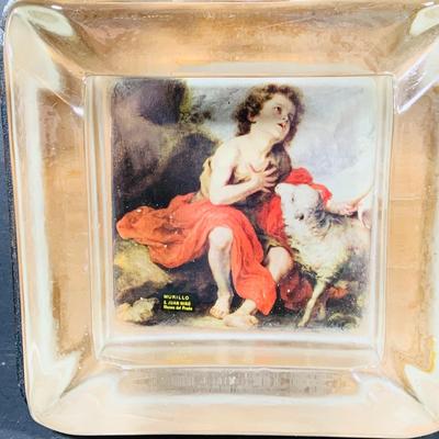 LOT:54: Large Vintage Ashtrays, Cigar Box and Vintage Match Book Cases