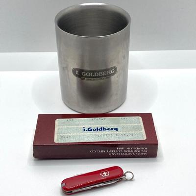 LOT 57: Olive Drab Right Angle Flashlight, Swiss Army Pen Knife, Winchester Folding Knife, Light Marker and More