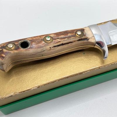LOT 58: Pair of German Puma Knives - 6377 White Hunter with Leather Sheath and Puma 270 Lock Back Folding
