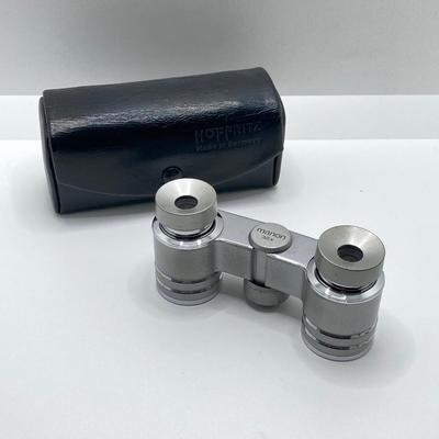 LOT 59: Manon 3,0 x Eschenback Optik Binoculars with Case, Sheffield Knives and Sharp Pocket Knife