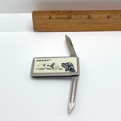 LOT 59: Manon 3,0 x Eschenback Optik Binoculars with Case, Sheffield Knives and Sharp Pocket Knife