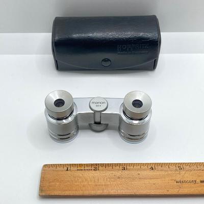 LOT 59: Manon 3,0 x Eschenback Optik Binoculars with Case, Sheffield Knives and Sharp Pocket Knife