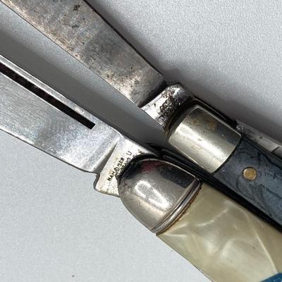 LOT 60: Gerber (Portland Ore USA) P9876S Knife with Sheath and Collection of Vintage Folding Knives (Winchester, Frontier and More)